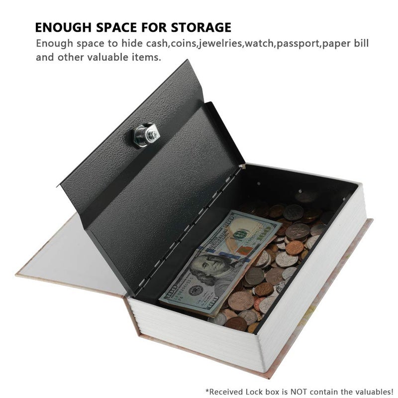 KYODOLED صندوق أمان كتاب KYODOLED مع قفل مفتاح، صندوق أمان سري بتصميم قاموس، صندوق قفل مخفي للأموال، 9.5" × 6.1" × 2.2" باريس كبير - Image 2